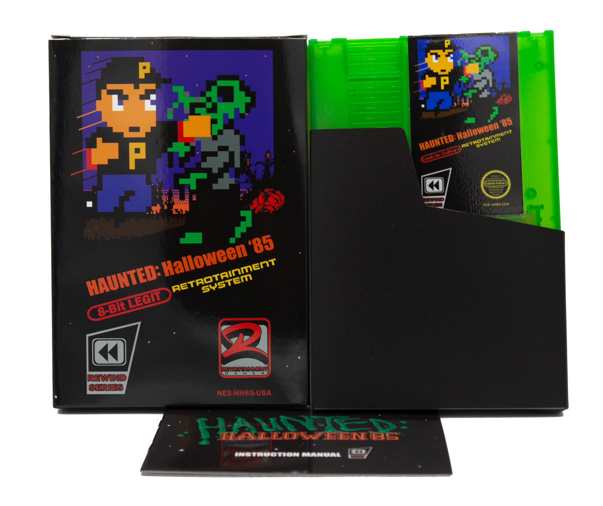 Haunted: Halloween '85 NES Game (Green Cartridge Complete in Box)