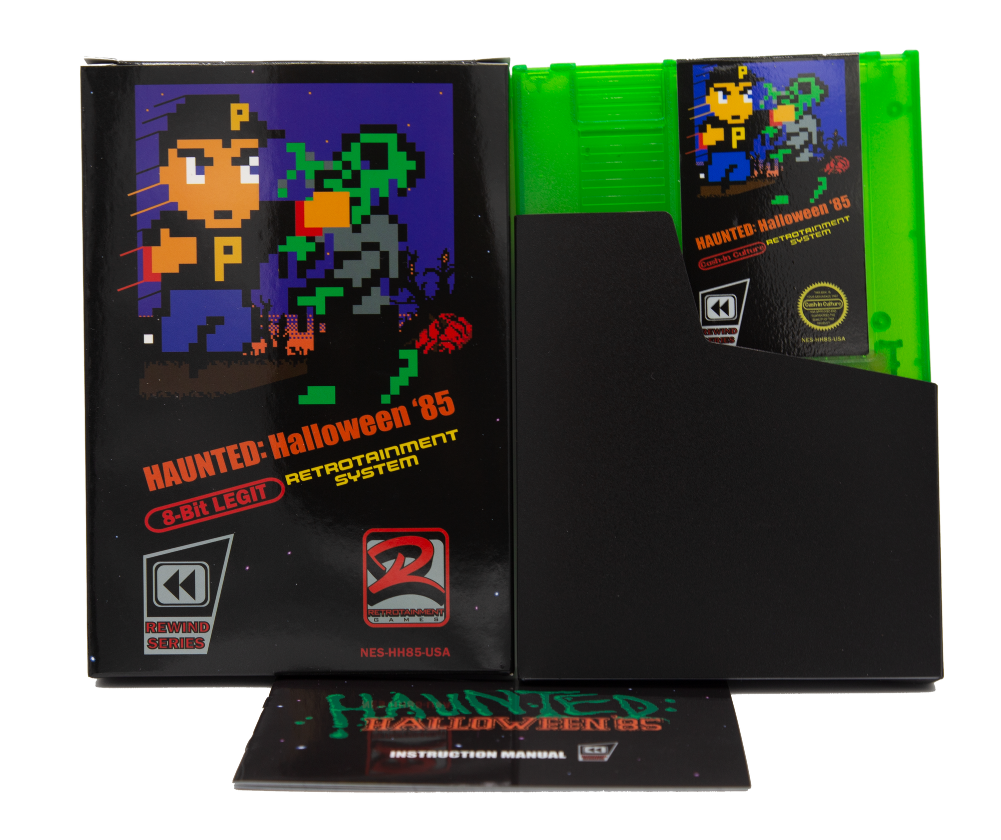 Haunted: Halloween '85 NES Game (Green Cartridge Complete in Box Haunted: Halloween '85 NES Game (Green Cartridge Complete in Box